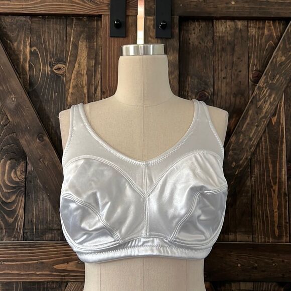 Barely  breezies Wired bra satin white plus size A20152 Sz-38D - Picture 1 of 8